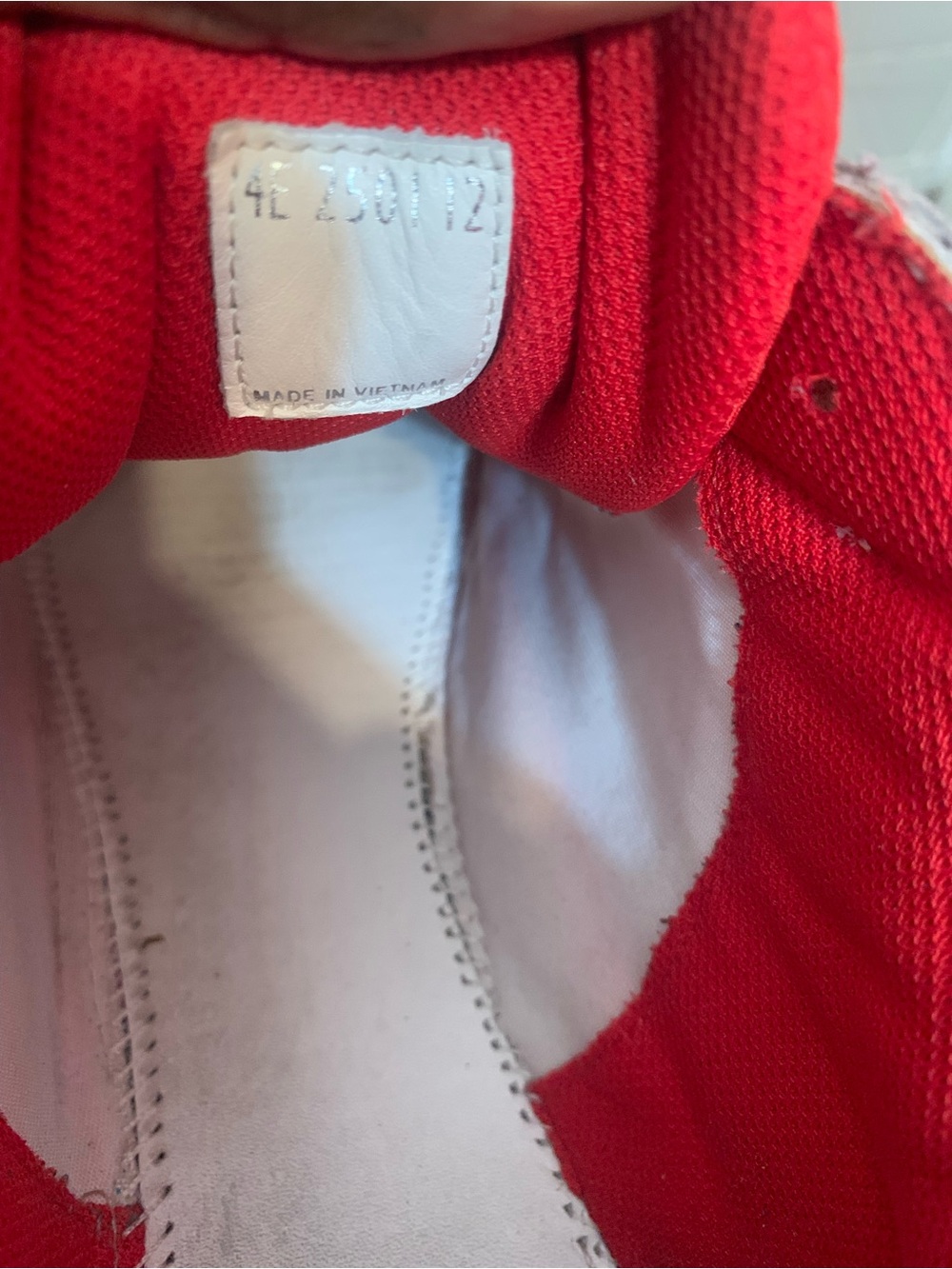 Prada Red and Cream Rubber Sole Sneaker